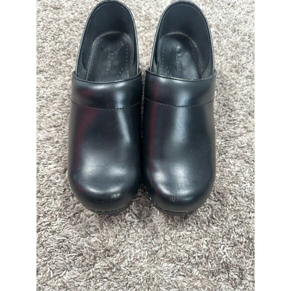 L.L. Bean Women’s 6 Black Leather Clogs Slip on Comfort Shoes - Picture 8 of 10